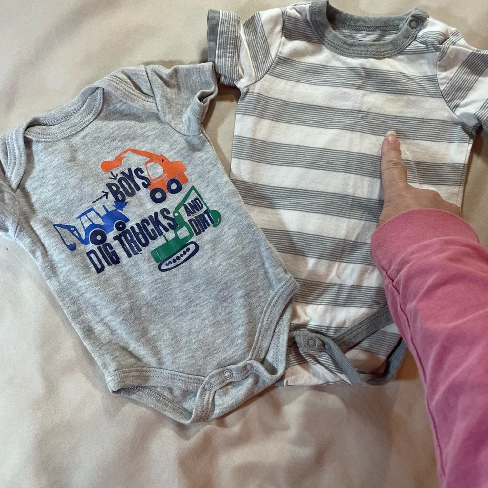 Assorted Boys’ One Pieces Sets w/Fleece Hoodie, Multiple Brands, Size 0-3 months